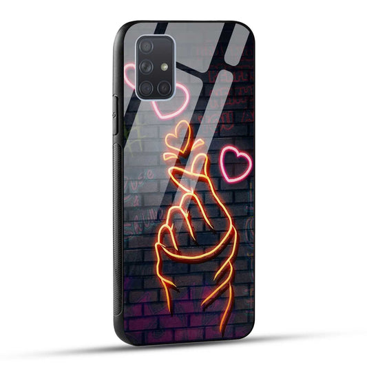Samsung Galaxy A71 Back Cover Swag Cute Hearts Printed Glass Case