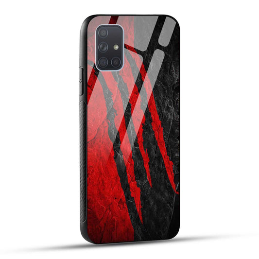 Samsung Galaxy A71 Back Cover Red Printed Glass Case