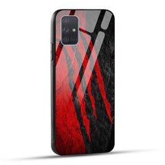 Samsung Galaxy A71 Back Cover Red Printed Glass Case