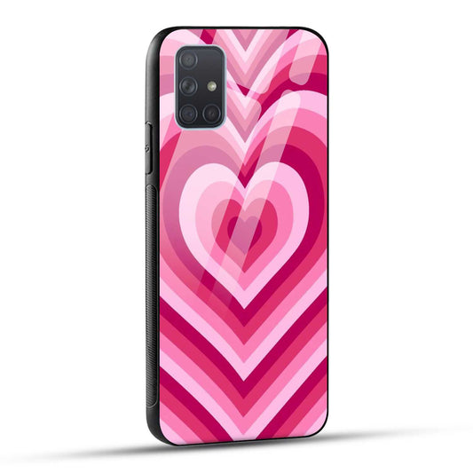 Samsung Galaxy A71 Back Cover Love Hearts Printed Glass Case