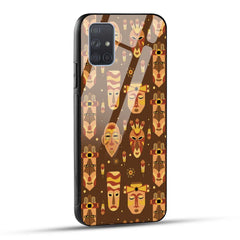 Samsung Galaxy A71 Back Cover Tribal African Mask Printed Glass Case