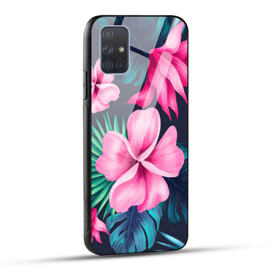 Samsung Galaxy A71 Back Cover Retro Flowers  Printed Glass Case