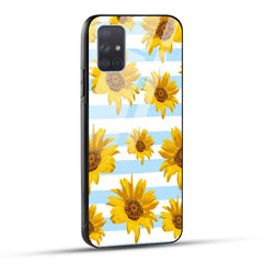 Samsung Galaxy A71 Back Cover Beautiful Sunflower Doodle Printed Glass Case