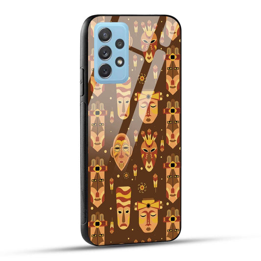 Samsung Galaxy A72 Back Cover Tribal African Mask Printed Glass Case