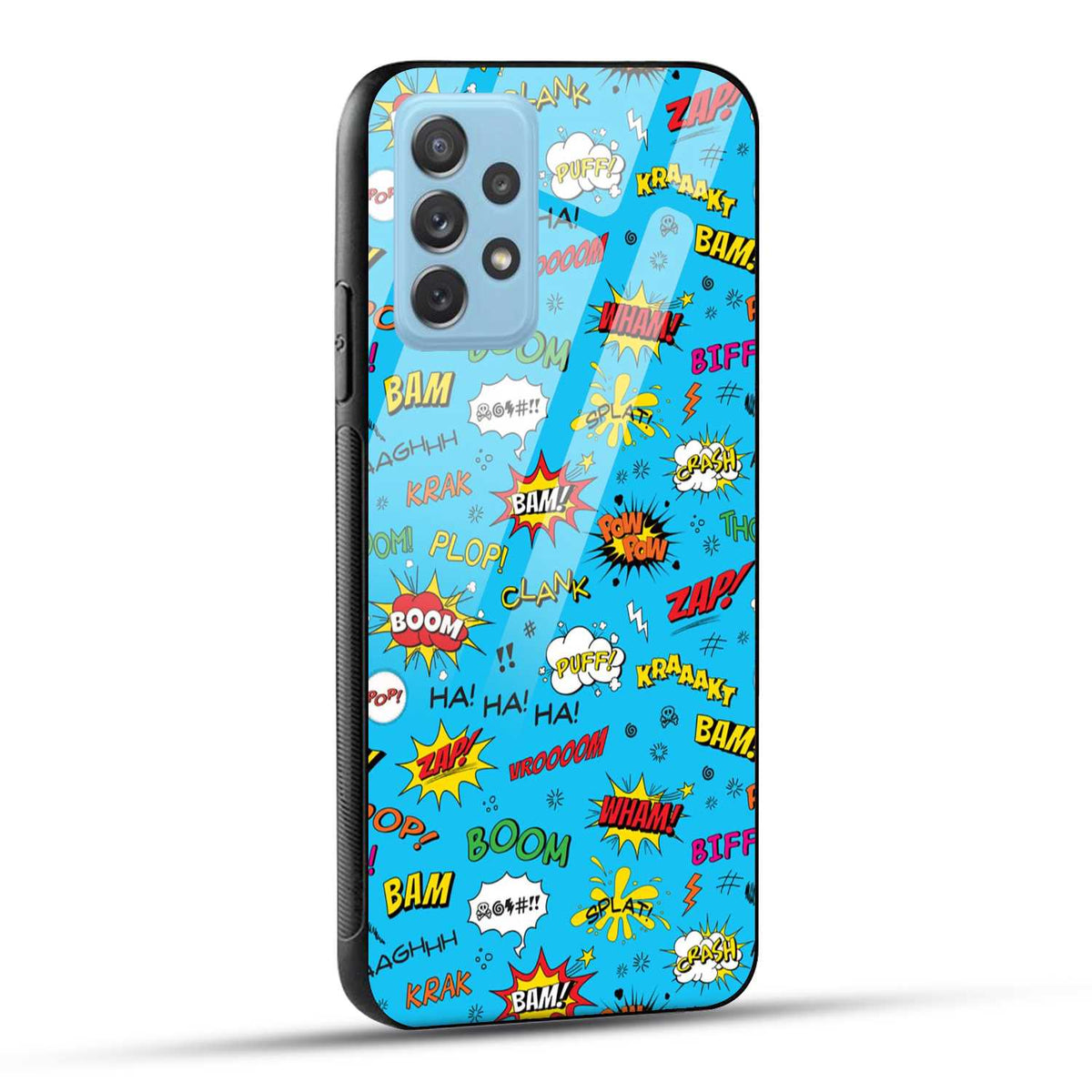 Samsung Galaxy A72 Back Cover Doodle Of Texts Printed Glass Case