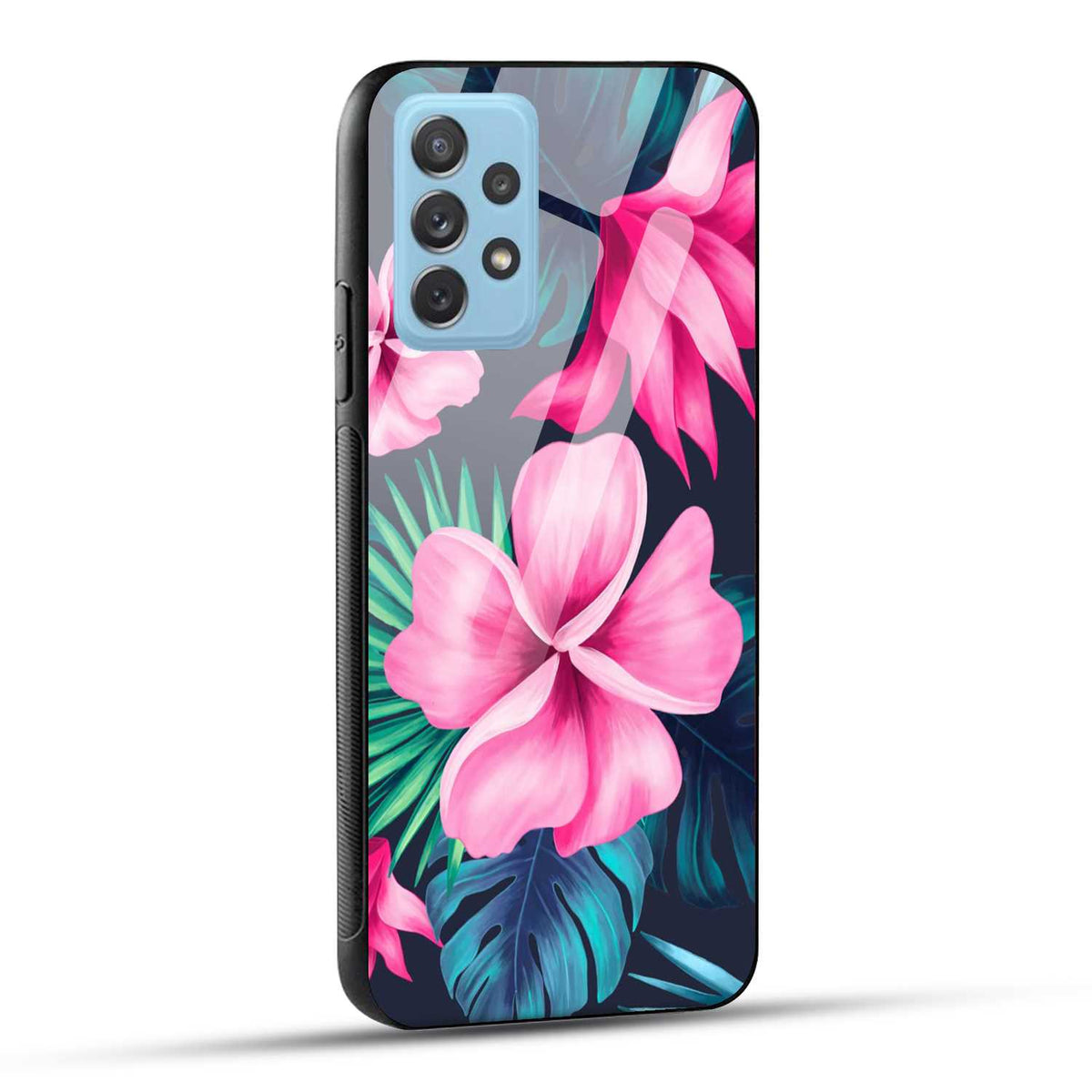 Samsung Galaxy A72 Back Cover Retro Flowers  Printed Glass Case