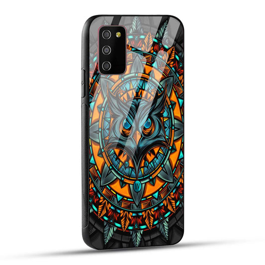 Samsung Galaxy M02s / Samsung Galaxy A03s / Samsung Galaxy F02S Back Cover Attractive Owl Printed Glass Case