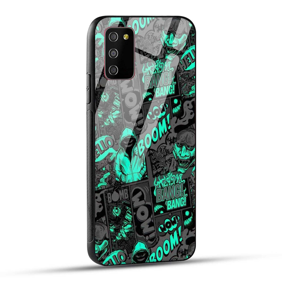 Samsung Galaxy M02s / Samsung Galaxy A03s / Samsung Galaxy F02S Back Cover Boom Printed Glass Case
