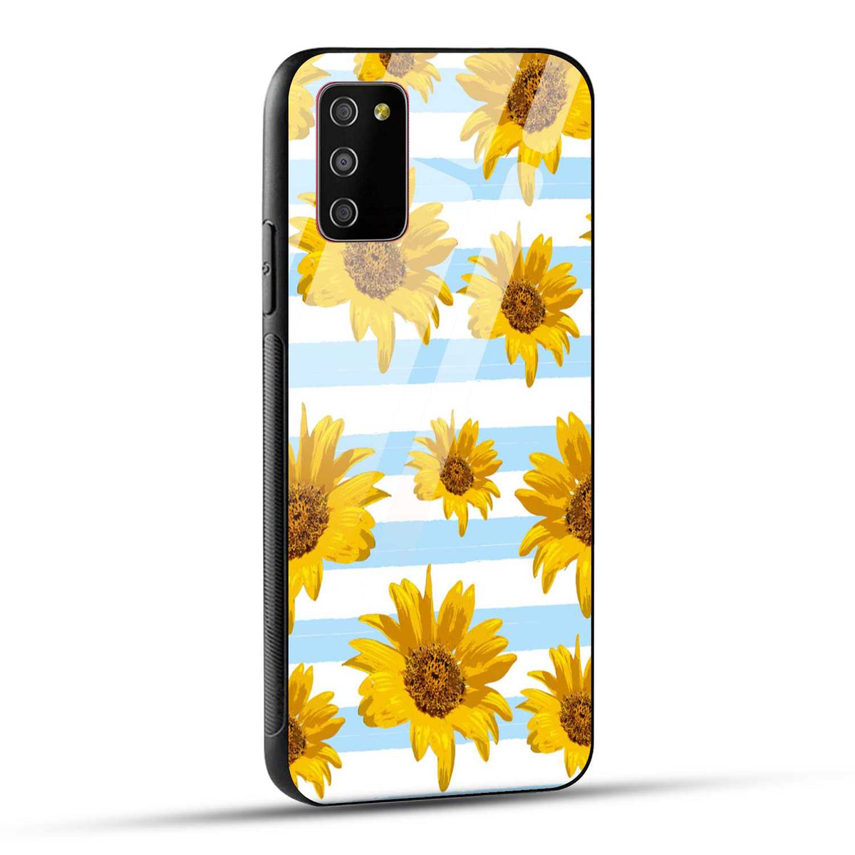 Samsung Galaxy M02s / Samsung Galaxy A03s / Samsung Galaxy F02S Back Cover Beautiful Sunflower Doodle Printed Glass Case