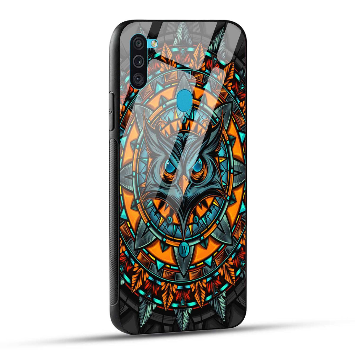 Samsung Galaxy M11 Back Cover Attractive Owl Printed Glass Case