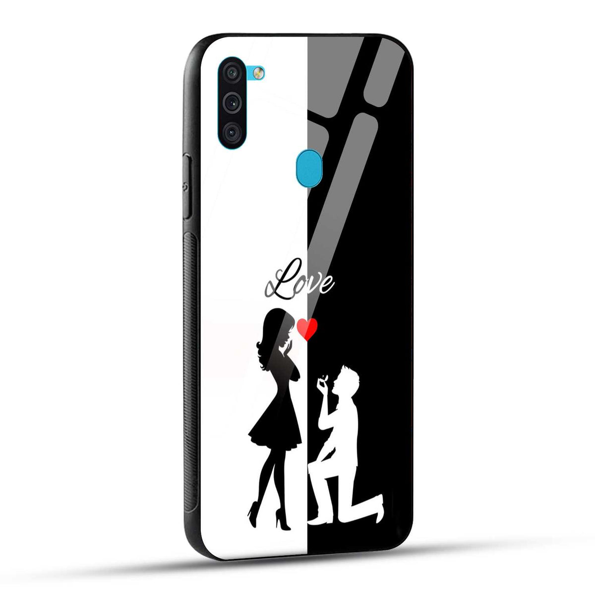 Samsung Galaxy M11 Back Cover Love Proposal Printed Glass Case
