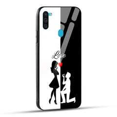 Samsung Galaxy M11 Back Cover Love Proposal Printed Glass Case