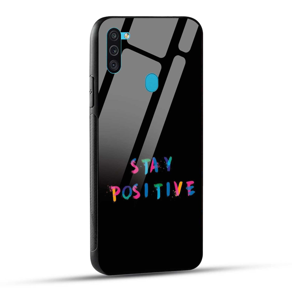 Samsung Galaxy M11 Back Cover Stay Positive Printed Glass Case