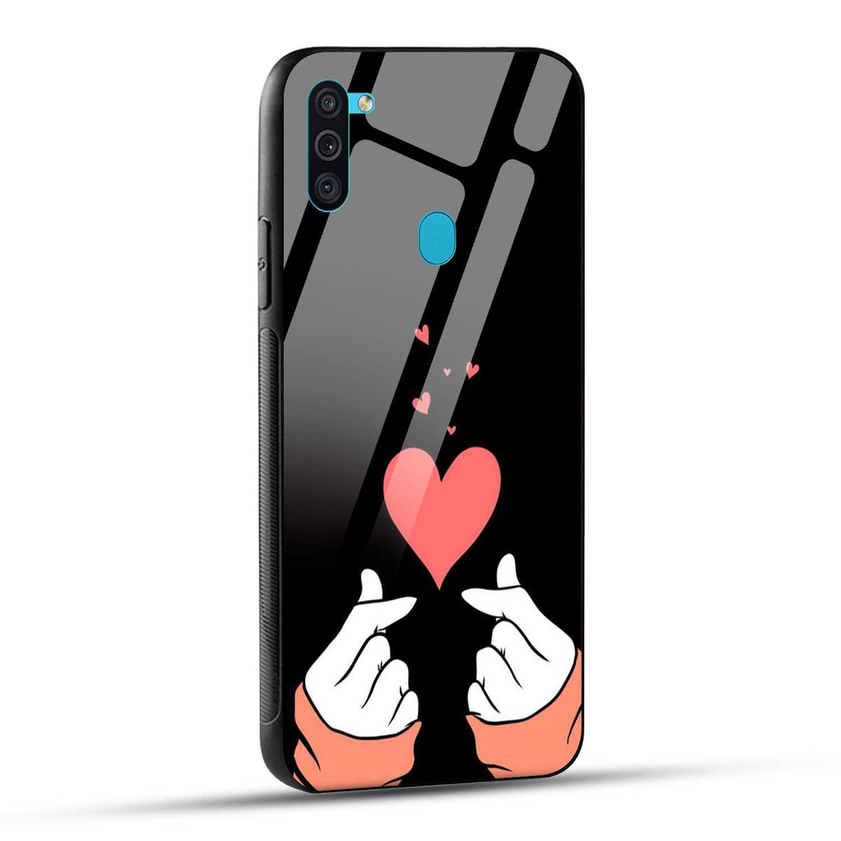 Samsung Galaxy M11 Back Cover Love Expressing Printed Glass Case