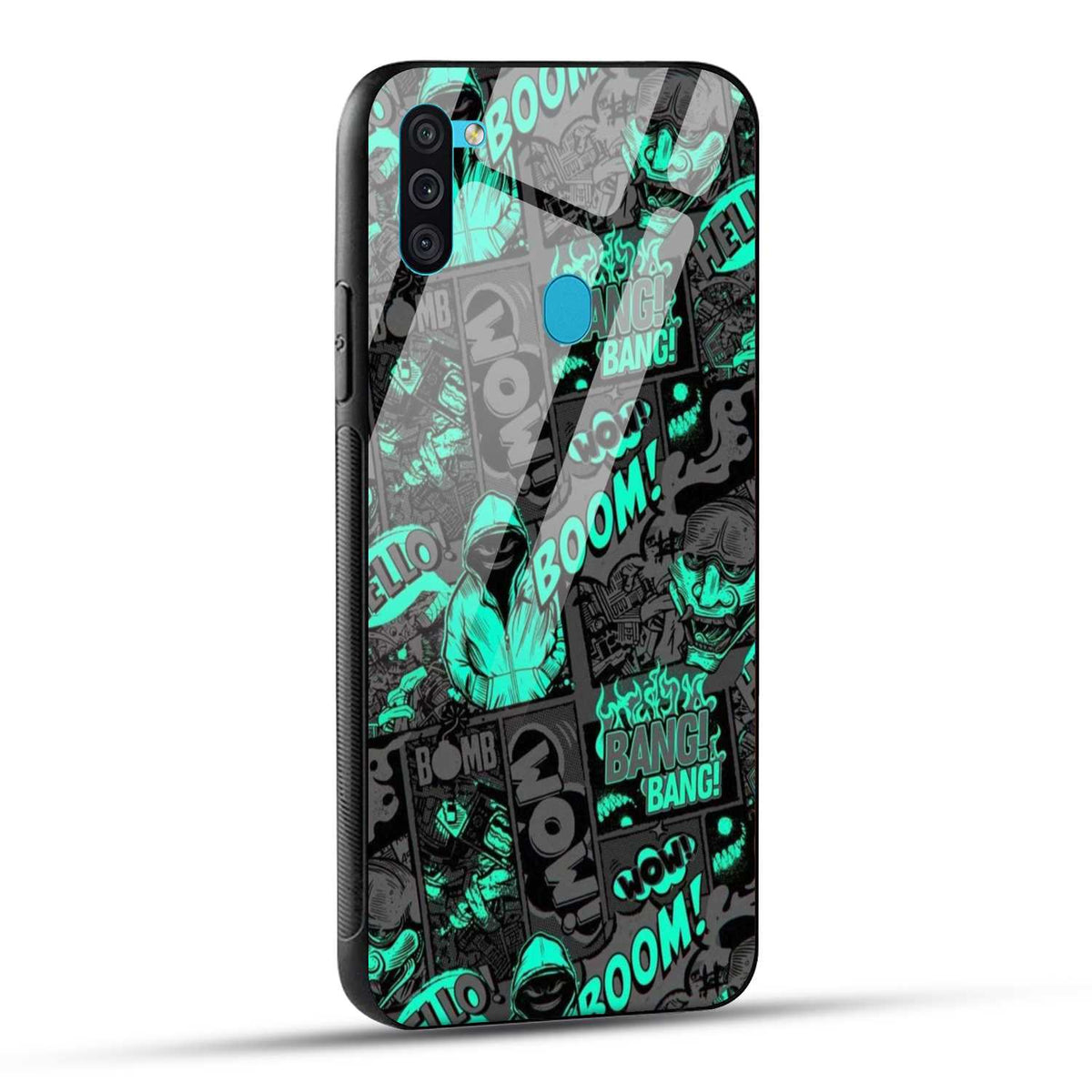 Samsung Galaxy M11 Back Cover Boom Printed Glass Case
