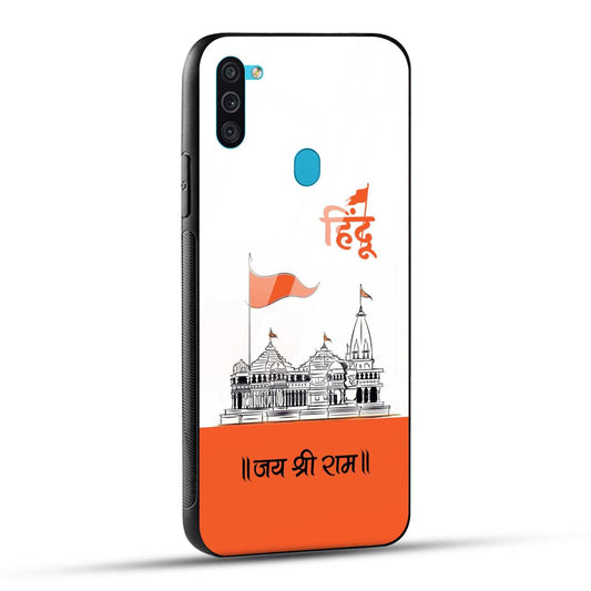 Samsung Galaxy M11 Back Cover Jai Shree Ram Mandir Art Printed Glass Case