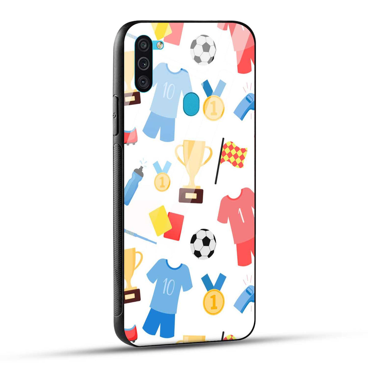 Samsung Galaxy M11 Back Cover Love For Football Printed Glass Case