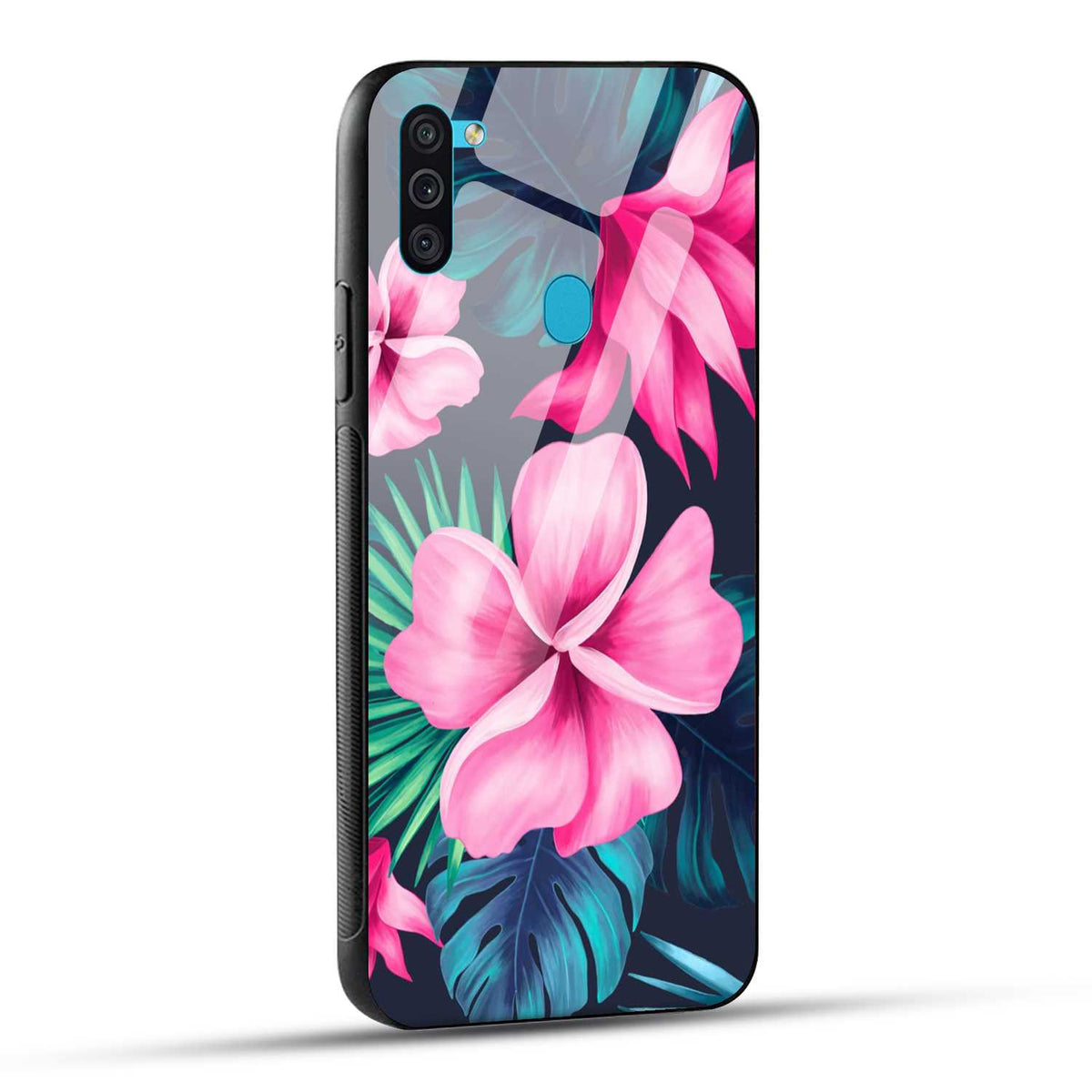 Samsung Galaxy M11 Back Cover Retro Flowers  Printed Glass Case