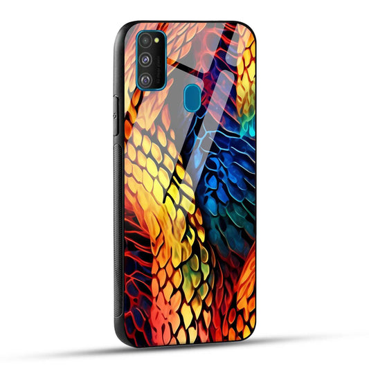 Samsung Galaxy M30s / Samsung Galaxy M21 / Samsung Galaxy M21 2021 Back Cover Colorburst Jungle Rainbow Animal Spots Printed Glass Case