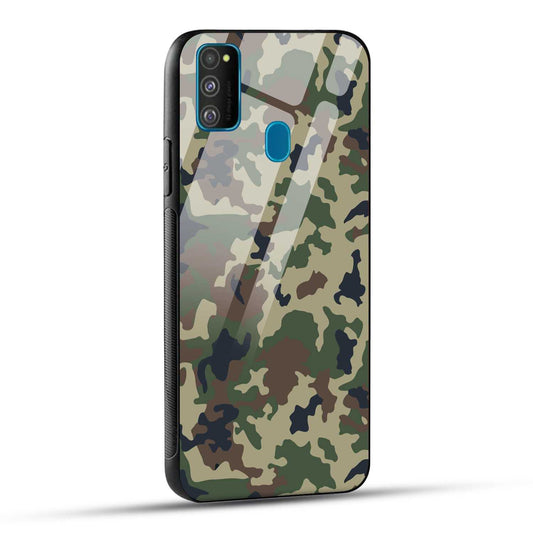 Samsung Galaxy M30s / Samsung Galaxy M21 / Samsung Galaxy M21 2021 Back Cover Army Pattern Printed Glass Case