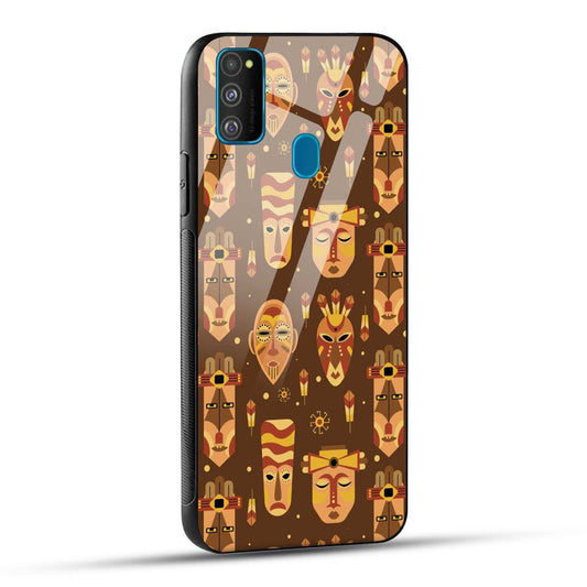 Samsung Galaxy M30s / Samsung Galaxy M21 / Samsung Galaxy M21 2021 Back Cover Tribal African Mask Printed Glass Case