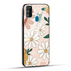 Samsung Galaxy M30s / Samsung Galaxy M21 / Samsung Galaxy M21 2021 Back Cover Retro Flower Art Printed Glass Case