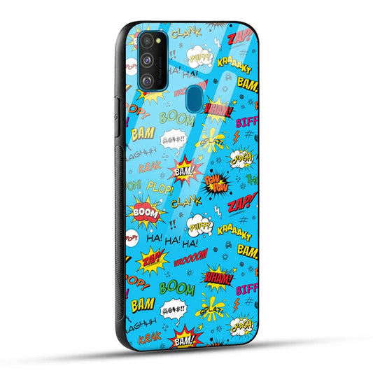 Samsung Galaxy M30s / Samsung Galaxy M21 / Samsung Galaxy M21 2021 Back Cover Doodle Of Texts Printed Glass Case