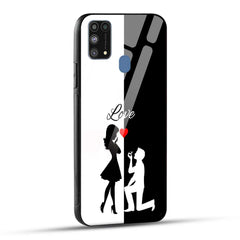 Samsung Galaxy M31 / Samsung Galaxy F41 / Samsung Galaxy M31 Prime Back Cover Love Proposal Printed Glass Case