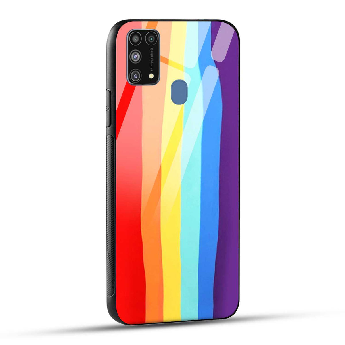 Samsung Galaxy M31 / Samsung Galaxy F41 / Samsung Galaxy M31 Prime Back Cover Rainbow Color Printed Glass Case