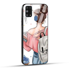 Samsung Galaxy M31 / Samsung Galaxy F41 / Samsung Galaxy M31 Prime Back Cover Padhaku Girl Printed Glass Case