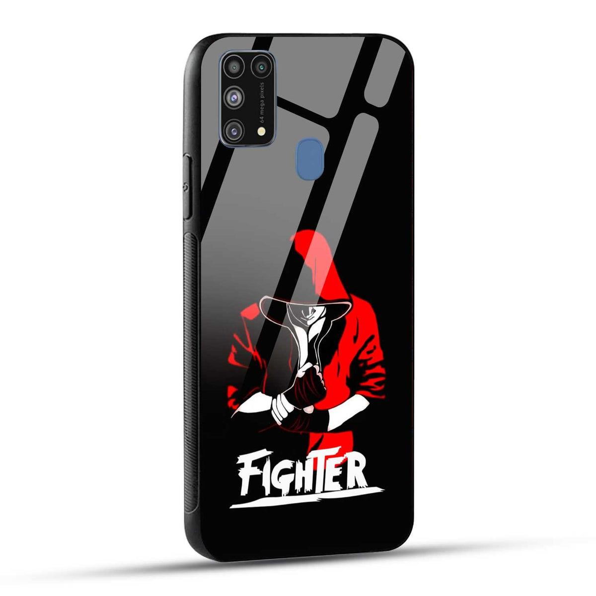 Samsung Galaxy M31 / Samsung Galaxy F41 / Samsung Galaxy M31 Prime Back Cover Fighter Printed Glass Case
