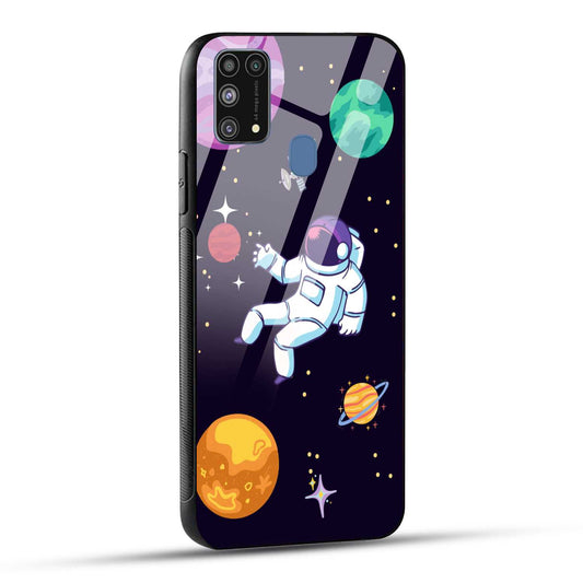 Samsung Galaxy M31 / Samsung Galaxy F41 / Samsung Galaxy M31 Prime Back Cover Colorful Illustration Astronaut Printed Glass Case