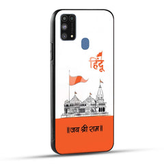 Samsung Galaxy M31 / Samsung Galaxy F41 / Samsung Galaxy M31 Prime Back Cover Jai Shree Ram Mandir Art Printed Glass Case