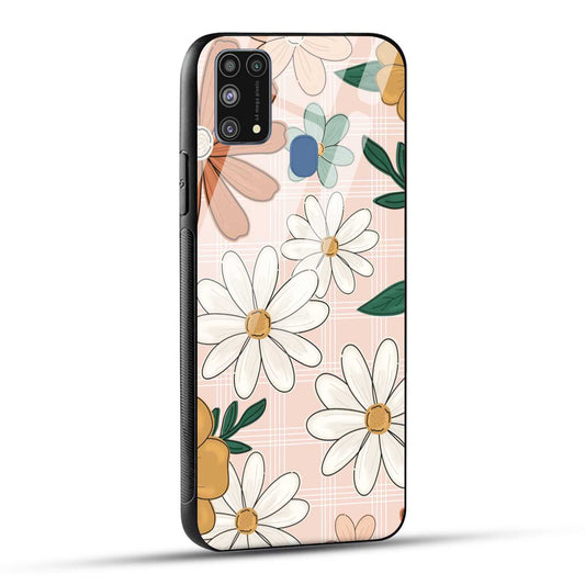 Samsung Galaxy M31 / Samsung Galaxy F41 / Samsung Galaxy M31 Prime Back Cover Retro Flower Art Printed Glass Case