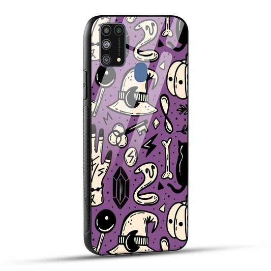 Samsung Galaxy M31 / Samsung Galaxy F41 / Samsung Galaxy M31 Prime Back Cover Aethetic Texture Printed Glass Case