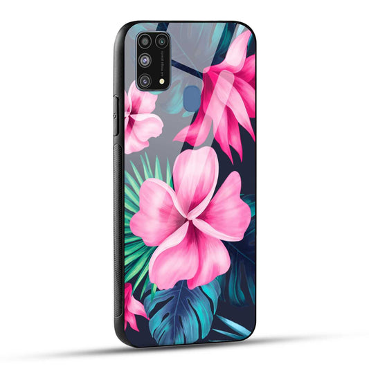 Samsung Galaxy M31 / Samsung Galaxy F41 / Samsung Galaxy M31 Prime Back Cover Retro Flowers  Printed Glass Case