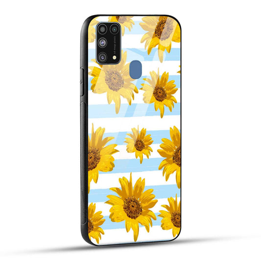 Samsung Galaxy M31 / Samsung Galaxy F41 / Samsung Galaxy M31 Prime Back Cover Beautiful Sunflower Doodle Printed Glass Case