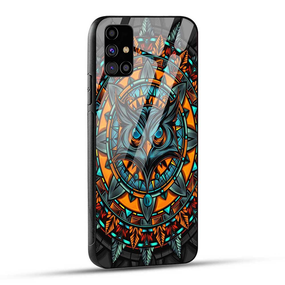 Samsung Galaxy M31s Back Cover Attractive Owl Glass Case