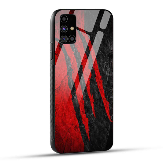 Samsung Galaxy M31s Back Cover Red Printed Glass Case