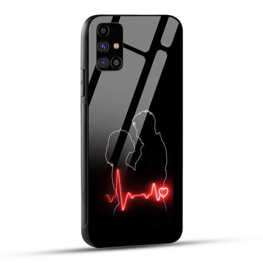 Samsung Galaxy M31s Back Cover Couple Love Printed Glass Case