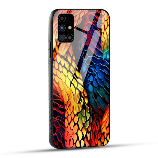Samsung Galaxy M31s Back Cover Colorburst Jungle Rainbow Animal Spots Printed Glass Case
