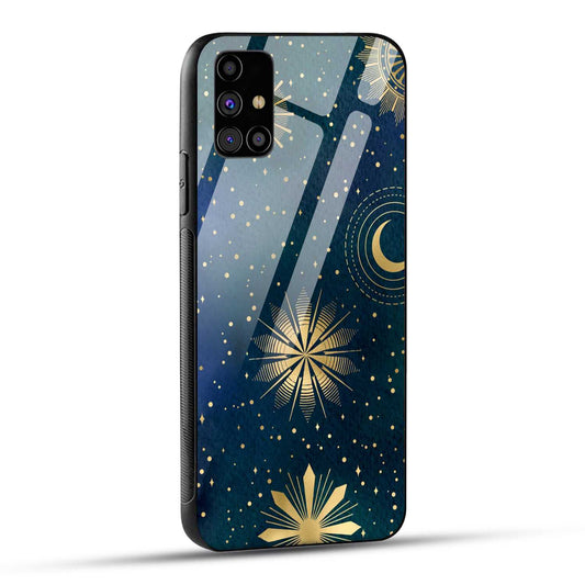 Samsung Galaxy M31s Back Cover Art Of Moon Printed Glass Case