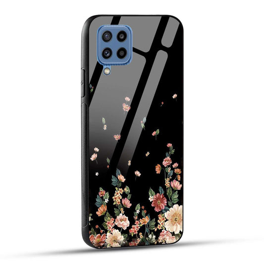 Samsung Galaxy M32 / Samsung Galaxy F22 Back Cover Flowers Girly Printed Glass Case
