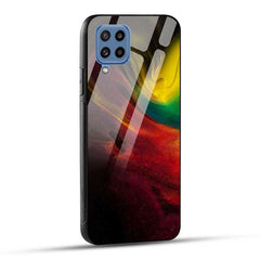 Samsung Galaxy M32 / F22 Back Cover Abstract Red Yellow Glass Case
