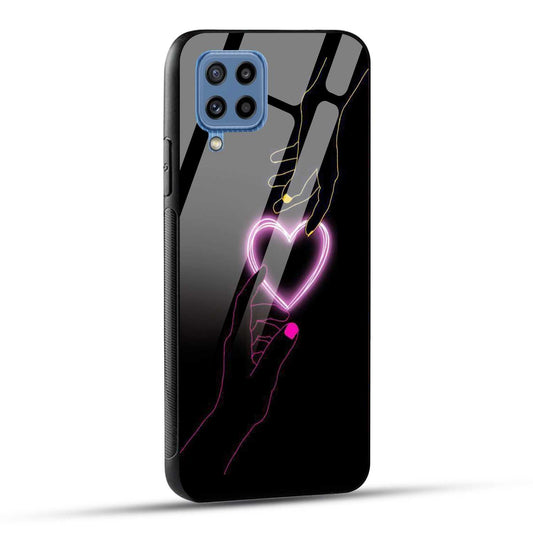 Samsung Galaxy M32 / Samsung Galaxy F22 Back Cover Love Forever Heart Printed Glass Case