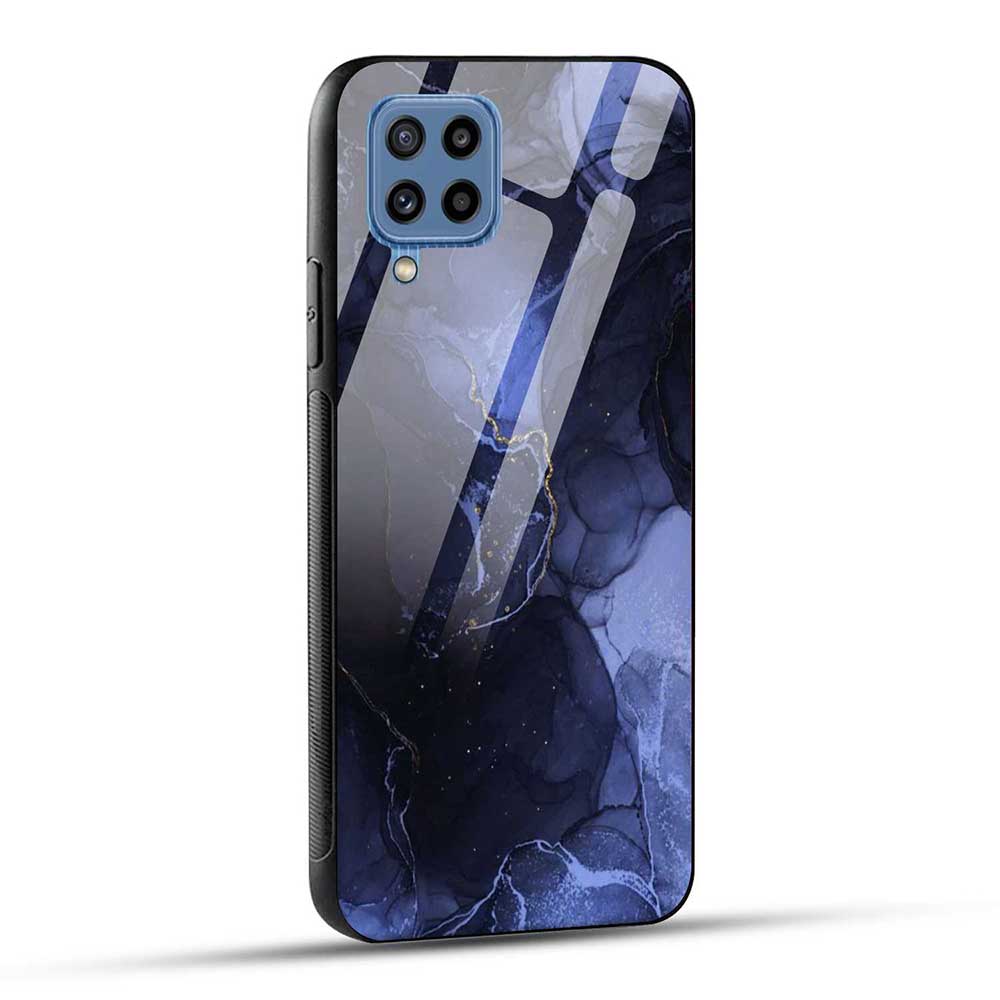 Samsung Galaxy M32 / F22 Back Cover Abstract Blue Marble Glass Case