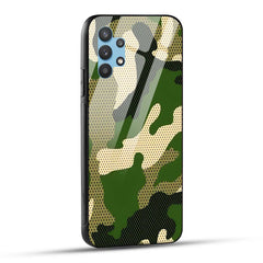 Samsung Galaxy M32 5G Back Cover Camouflage Printed Glass Case