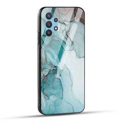 Samsung Galaxy A32 Back Cover Blue Green Marble Glass Case