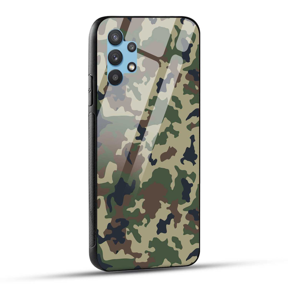 Samsung Galaxy A32 Back Cover Army Pattern Printed Glass Case