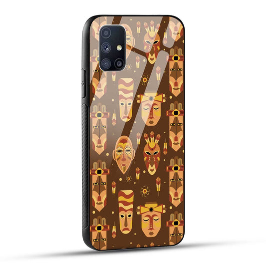 Samsung Galaxy M51 Back Cover Tribal African Mask Printed Glass Case